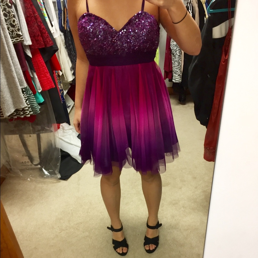 Short Pink Ombré Formal Dress